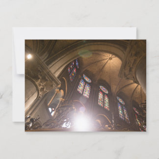Notre Dame Interior with Stained Glass Postcard