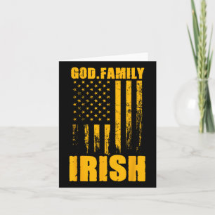 Notre Dame Irish God. Family. Vintage Usa Flag Card