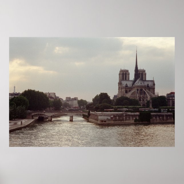 Notre Dame on the River Seine Poster (Front)