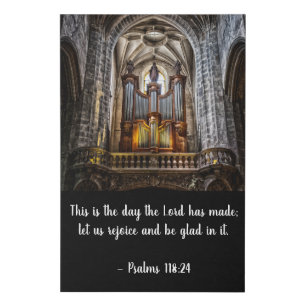 Notre Dame Organ and Psalms Verse Faux Canvas Print