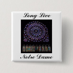 Notre Dame Paris Cathedral Stained Glass Window Button