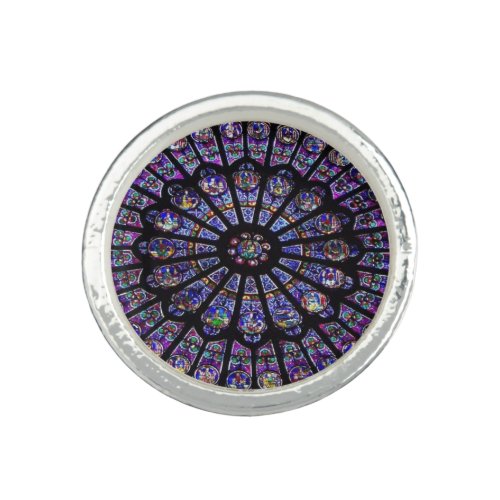 Notre Dame Paris Cathedral Stained Glass Window Ring