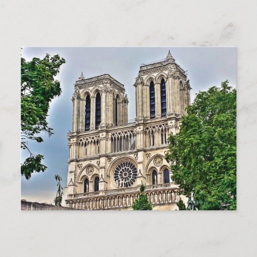 Notre_Dame Paris Digital Painting Postcard