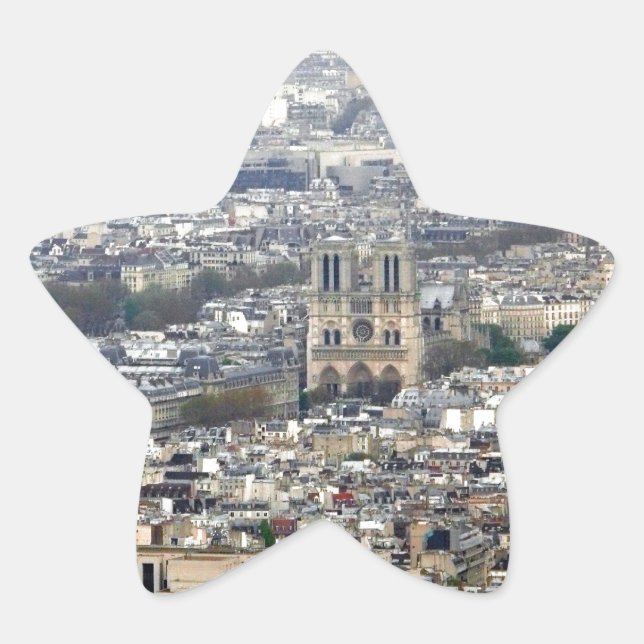 Notre Dame Paris France Star Sticker (Front)