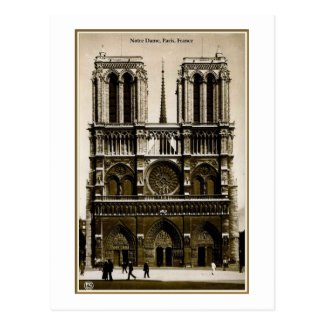 Notre Dame, Paris, France, Vintage Postcard