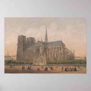 Notre Dame, Paris Lithograph by Charles Rivière Poster