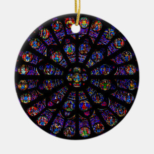 Notre Dame South Rose Window Ceramic Ornament