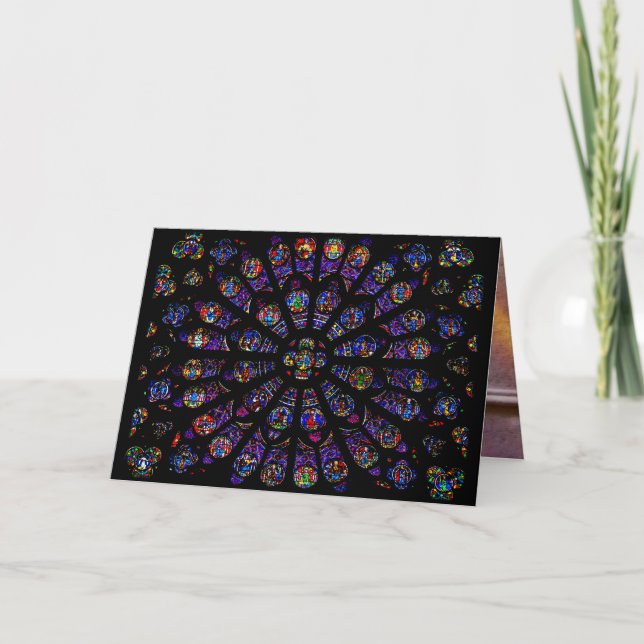 Notre Dame South Rose Window Customizable Card (Front)
