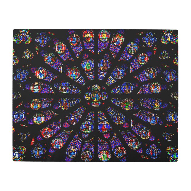 Notre Dame South Rose Window Metal Print (Front)
