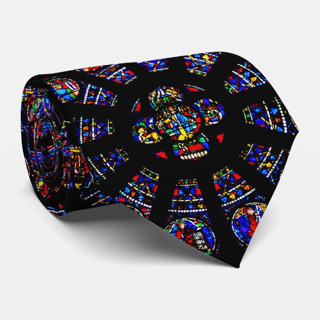 Notre Dame South Rose Window Neck Tie (Rolled)
