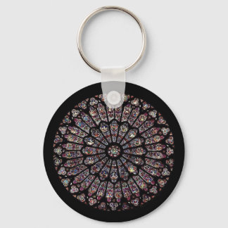 Notre Dame Stained Glass North Window, Paris Keychain