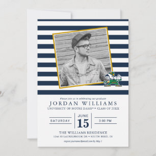 Notre Dame Striped Graduation Announcement