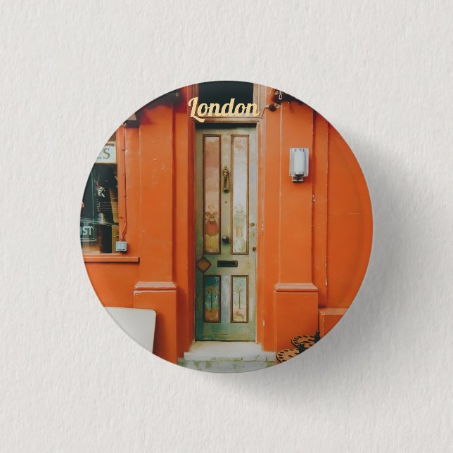 Notting Hill Doorstep, London, UK Button (Front)