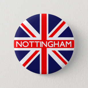 Nottingham : British Flag Pinback Button