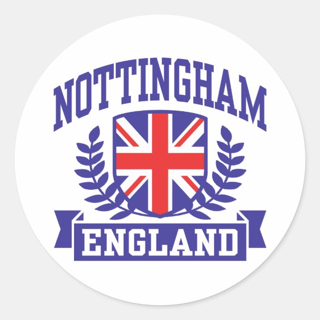 Nottingham England Classic Round Sticker (Front)