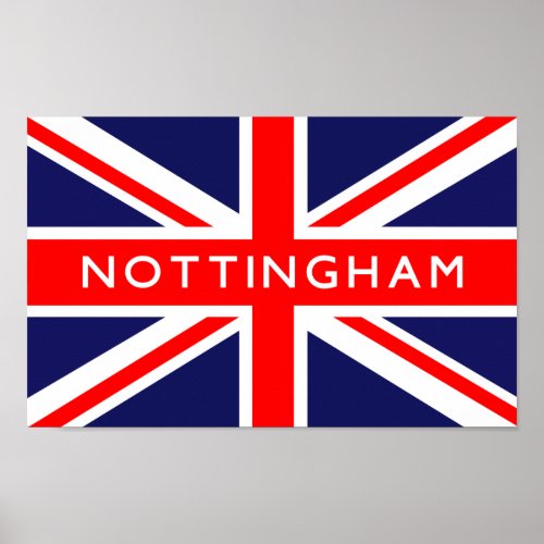 Nottingham UK Flag Poster