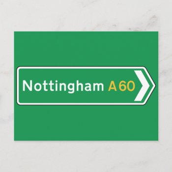 Nottingham  Uk Road Sign Postcard by worldofsigns at Zazzle