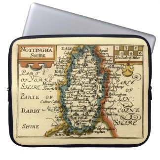 Nottinghamshire County England Old Antiquarian Map Laptop Sleeve