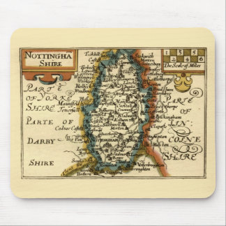 Nottinghamshire County England Old Antiquarian Map Mouse Pad