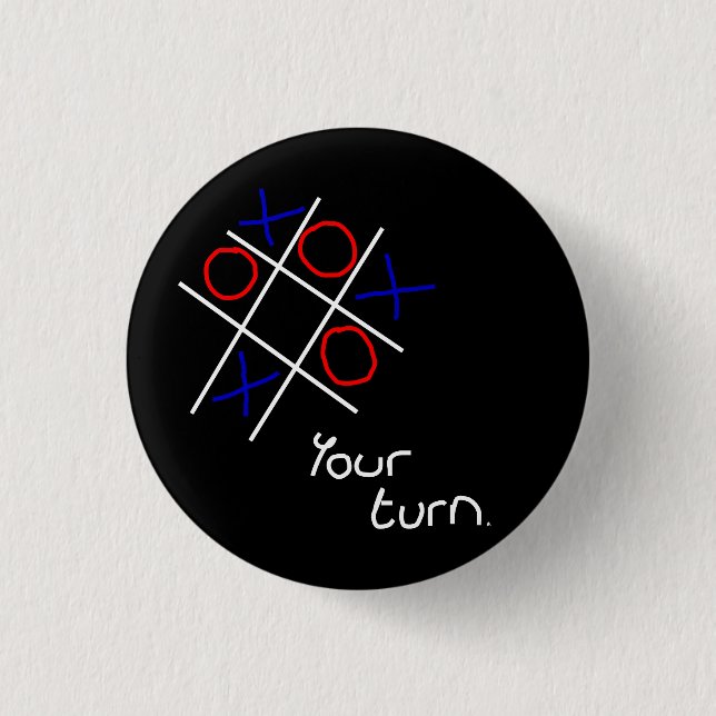 Noughts & Crosses (Tic-tac-toe) Button (Front)