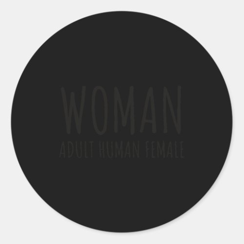 Noun Adult Human Female Feminist  Classic Round Sticker