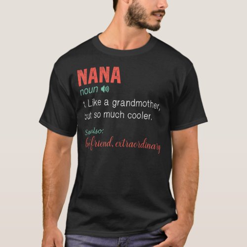 Noun Definition Nutrition for Mom Mothers Day Nan T_Shirt
