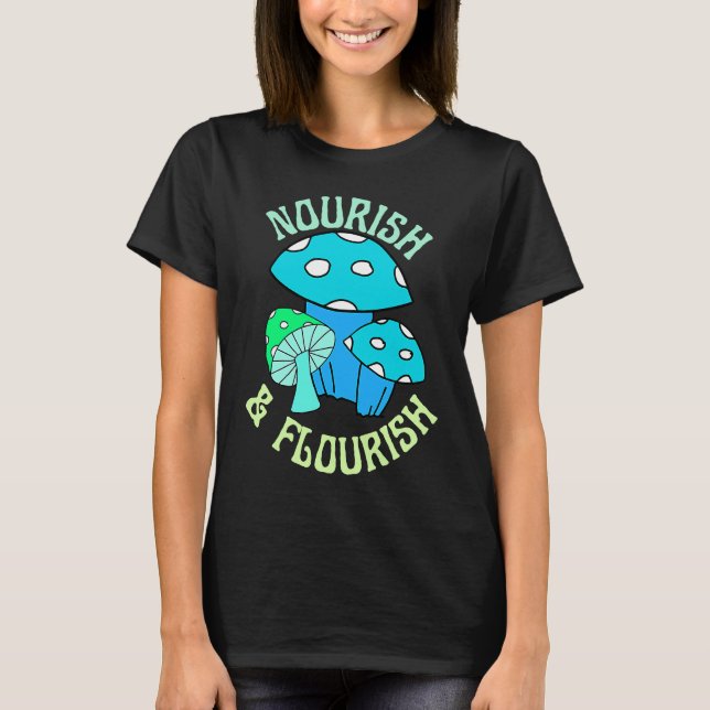 Nourish & Flourish Trippy Psychedelic Aesthetic Mu T-Shirt (Front)