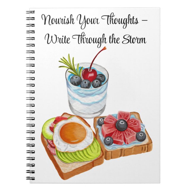 Nourish Your Thoughts – Write Through the Storm Notebook (Front)
