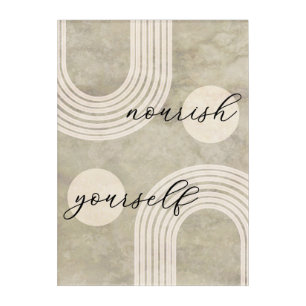 Nourish Yourself Neutral Abstract Acrylic Wall Art