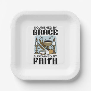 Nourished by Grace, Sustained by Faith Design Paper Plates