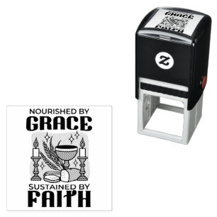 Nourished by Grace, Sustained by Faith Design Self-inking Stamp