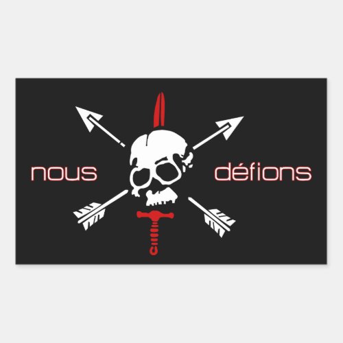 Nous dfions rectangular sticker