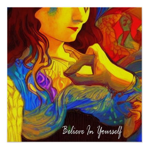 Nouveau Abstract Art Picture  Believe In Yourself Poster