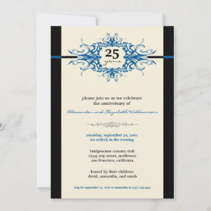 Nouveau Anniversary Party Invitation (blue)