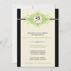 Nouveau Anniversary Party Invitation (lime)