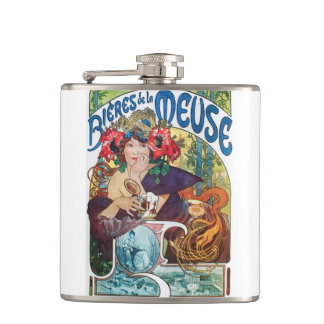 nouveau art vintage design metallic bottle flask