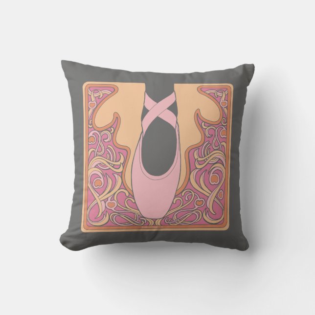 Nouveau Ballet Throw Pillow (Front)