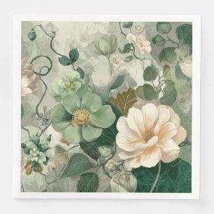 Nouveau Bloom Elegance Botanical Paper Dinner Napkins