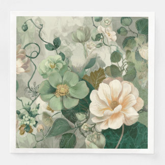 Nouveau Bloom Elegance Botanical Paper Dinner Napkins