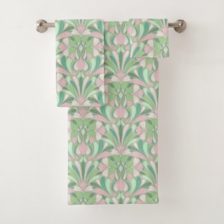 Nouveau Boho Pastel Blush and Green Floral