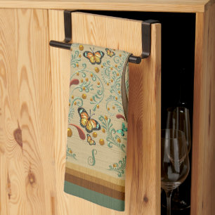 Nouveau Butterflies and Orange Trees Kitchen Towel