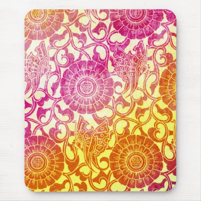 Nouveau Butterflies - Brilliant Sunset Mouse Pad (Front)
