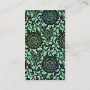 Nouveau Butterflies in Sea Green Business Card