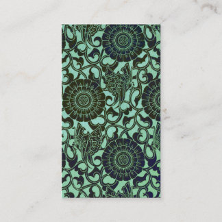 Nouveau Butterflies in Sea Green Business Card