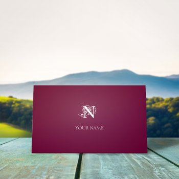 Nouveau Crimson Golden Business Card by RicardoArtes at Zazzle