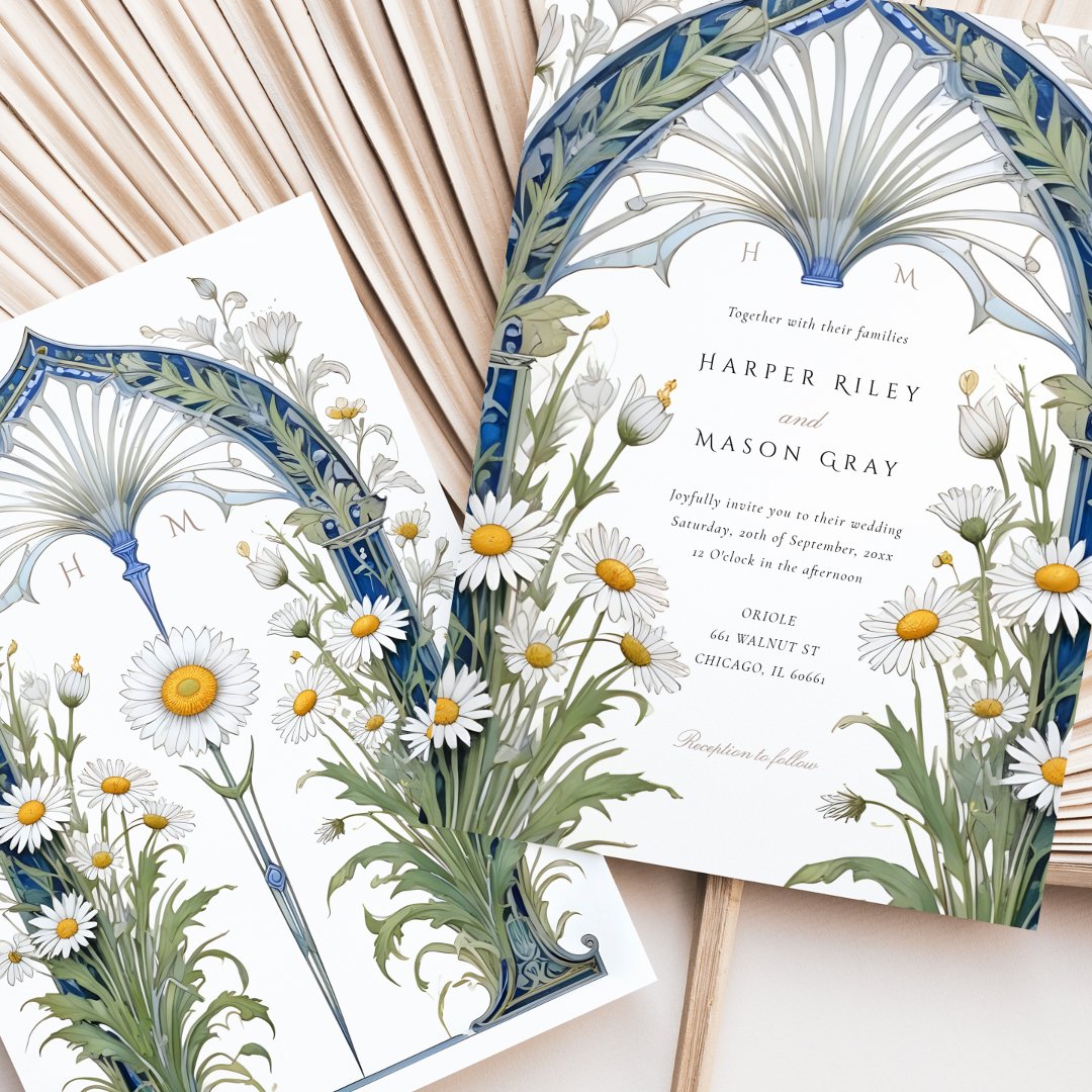 Nouveau Daisy Garden Wedding Invitation