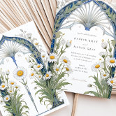 Art Nouveau Calla Lily Watercolor Wedding Invitation