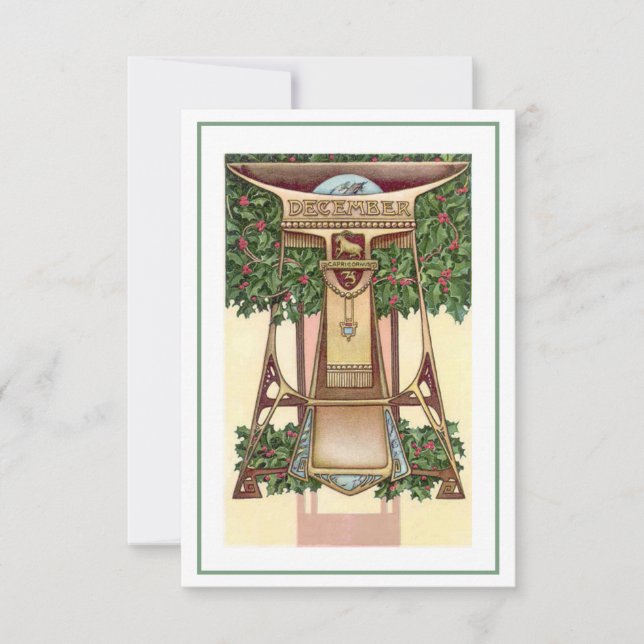 Nouveau December capricorn zodiac invitation (Front)