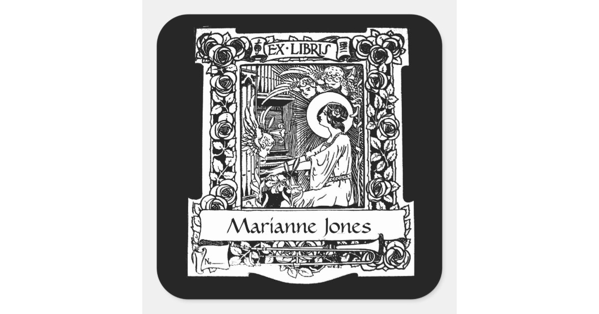 Nouveau Ex-Libris Bookplate Stickers | Zazzle