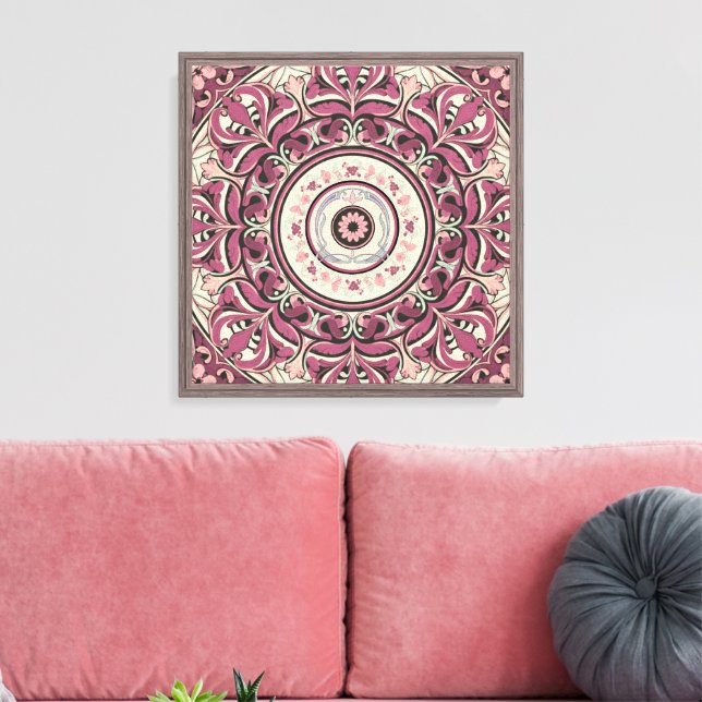 Nouveau Floral Mandala  Canvas Print (Insitu(LivingRoom))
